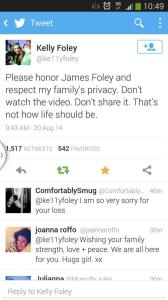 Altro tweet di Kelly, la sorella di James Foley
