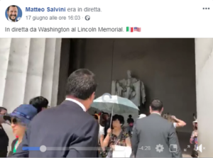 Salvini in USA in veste di turista