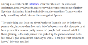 Trump in aiuto degli accusatori di Jeffrey Epstein