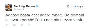 Bersani, a votazioni concluse, invita a ricucire